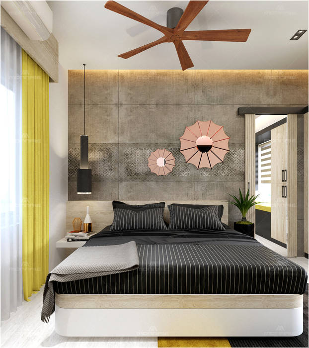 Bedroom design areas Monnaie Interiors Pvt Ltd Modern style bedroom Wood Wood effect Beds & headboards