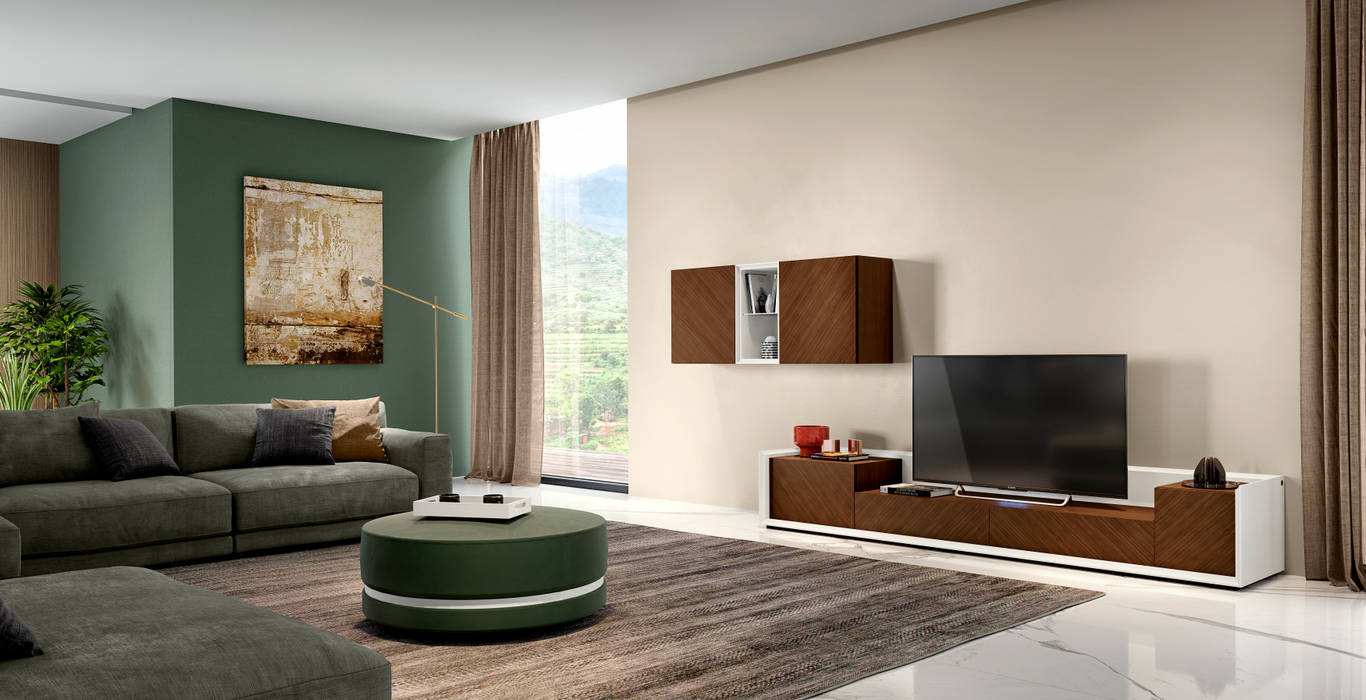 Sala de Estar Frame Collection Farimovel Furniture Salas de estar modernas sala de estar, moderno, contemporâneo, diferenciador, minimal, tradicional,TV e mobiliário