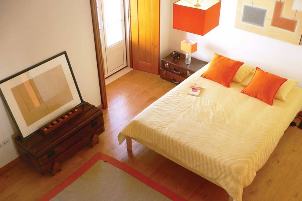 Projeto 7 | Quarto de Casal Antigo Grémio Holiday House, maria inês home style maria inês home style Mediterranean style bedroom