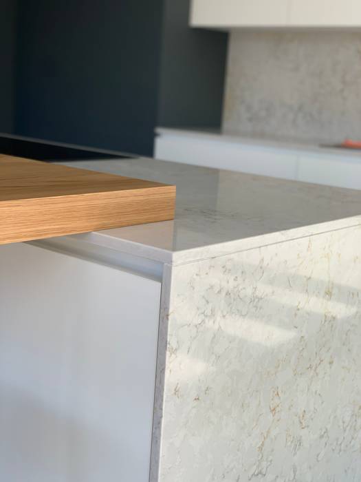 Projeto a cinza e branco , ADN Furniture ADN Furniture Dapur Modern Bench tops