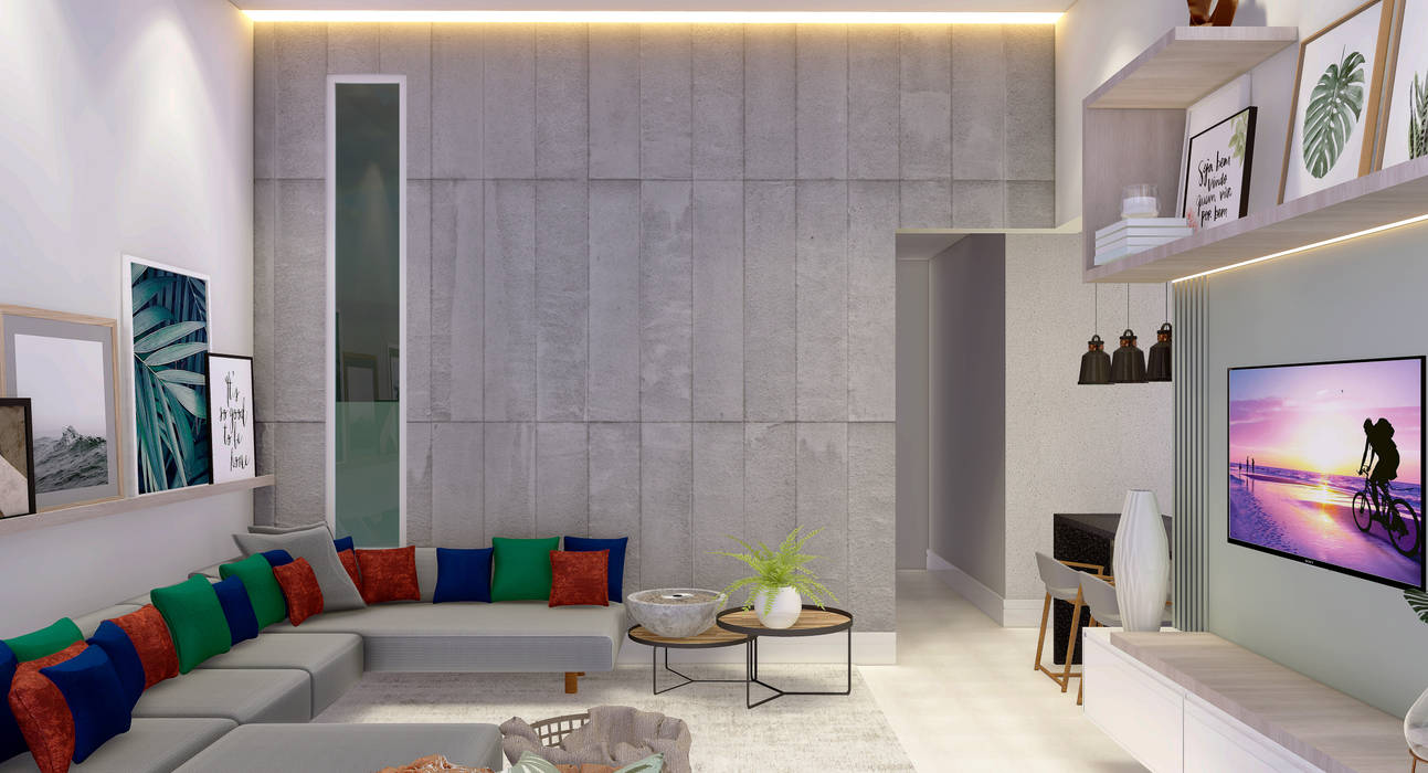 Projeto interiores - salas integradas, sck arquitetos | homify