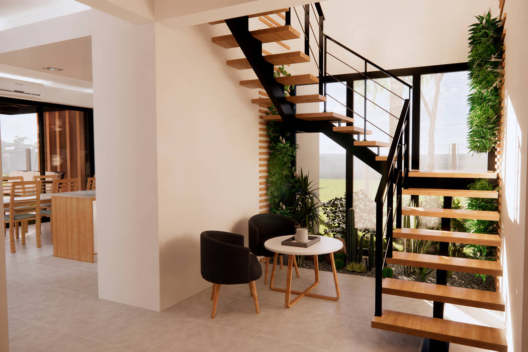 Casa 180, pilar del este – vista escalera escalera interior | homify