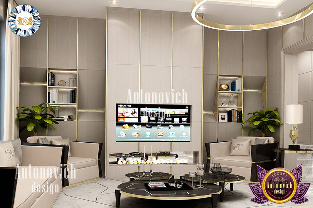 MODERN INTERIOR DESIGN FOR ELITE APARTMENT BY LUXURY ANTONOVICH DESIGN Luxury Antonovich Design Modern living room