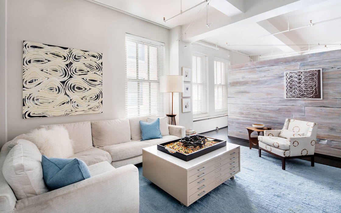 Chelsea Live Work Loft, Betty Wasserman Art & Interiors Betty Wasserman Art & Interiors Modern living room