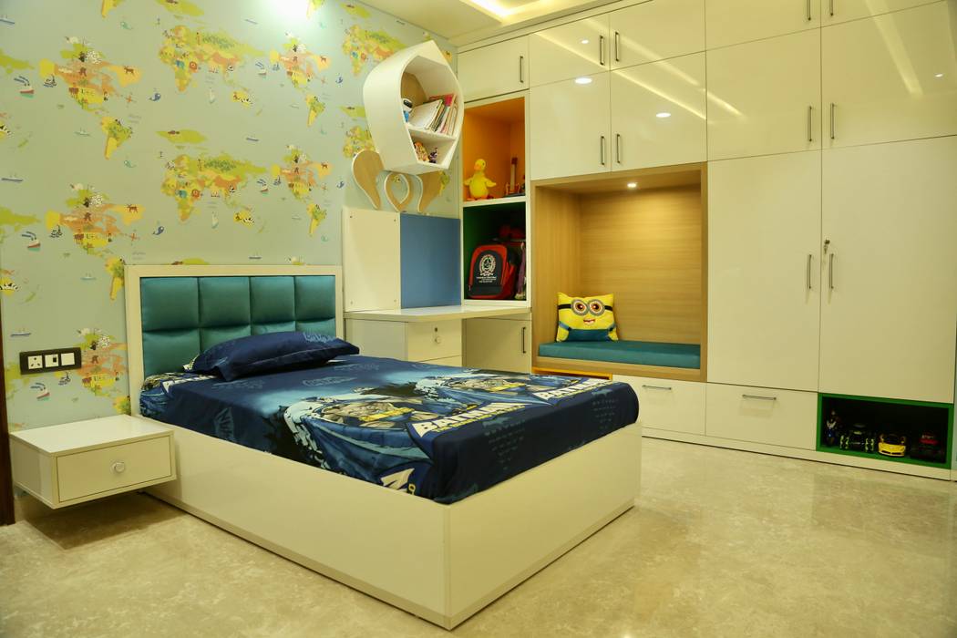 Kids room designed in Blue and white theme homify Modern nursery/kids room