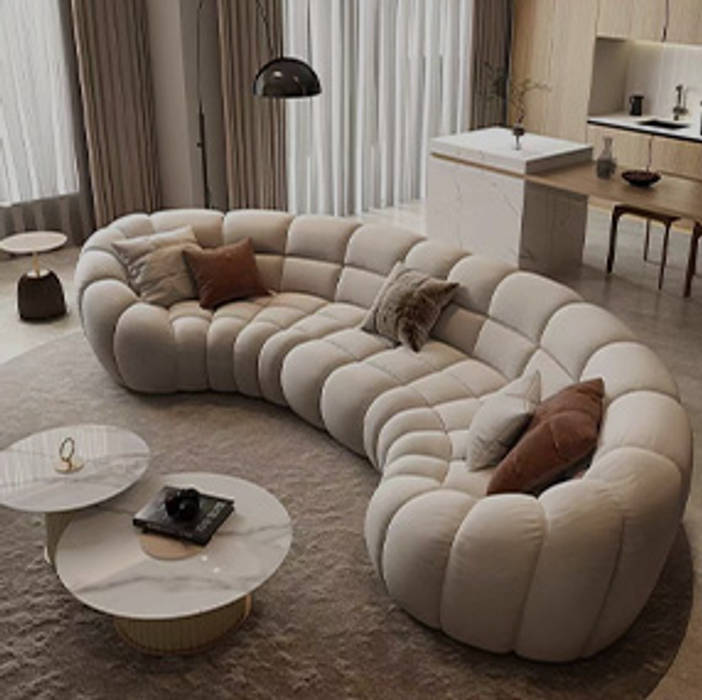 Fabric Living Room Sofas, Jiaxing Ruijing Furniture Co., Ltd. Jiaxing Ruijing Furniture Co., Ltd. 和風の お風呂 アルミニウム/亜鉛 フィッティング
