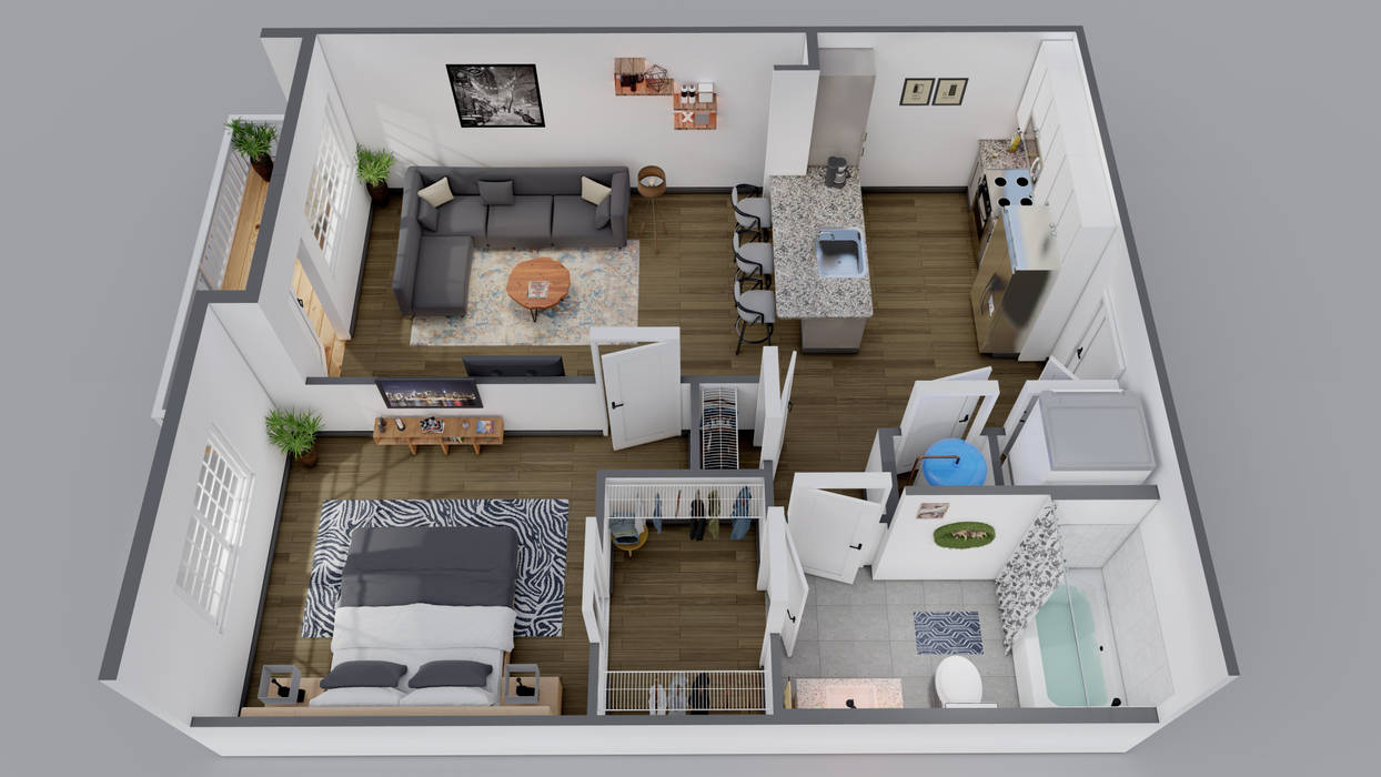 3d floor plan of luxurious apartment by yantram 3d floor plan designer ...