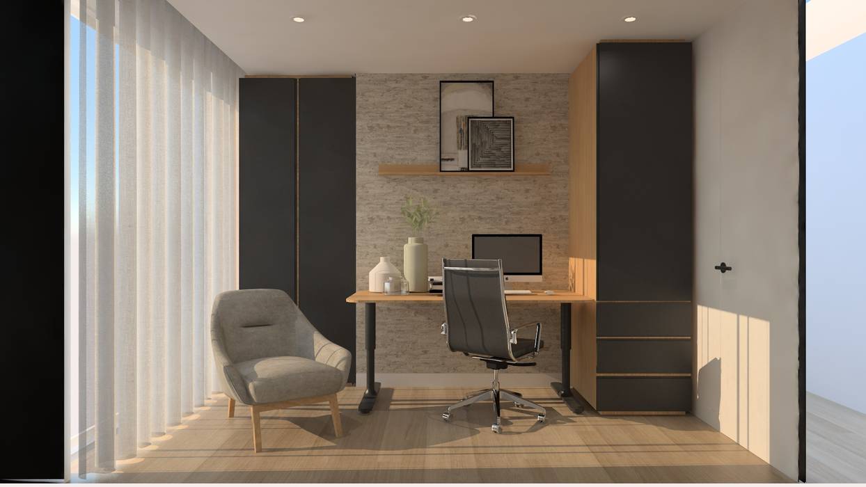 Home Office, ByOriginal ByOriginal Moderne Arbeitszimmer