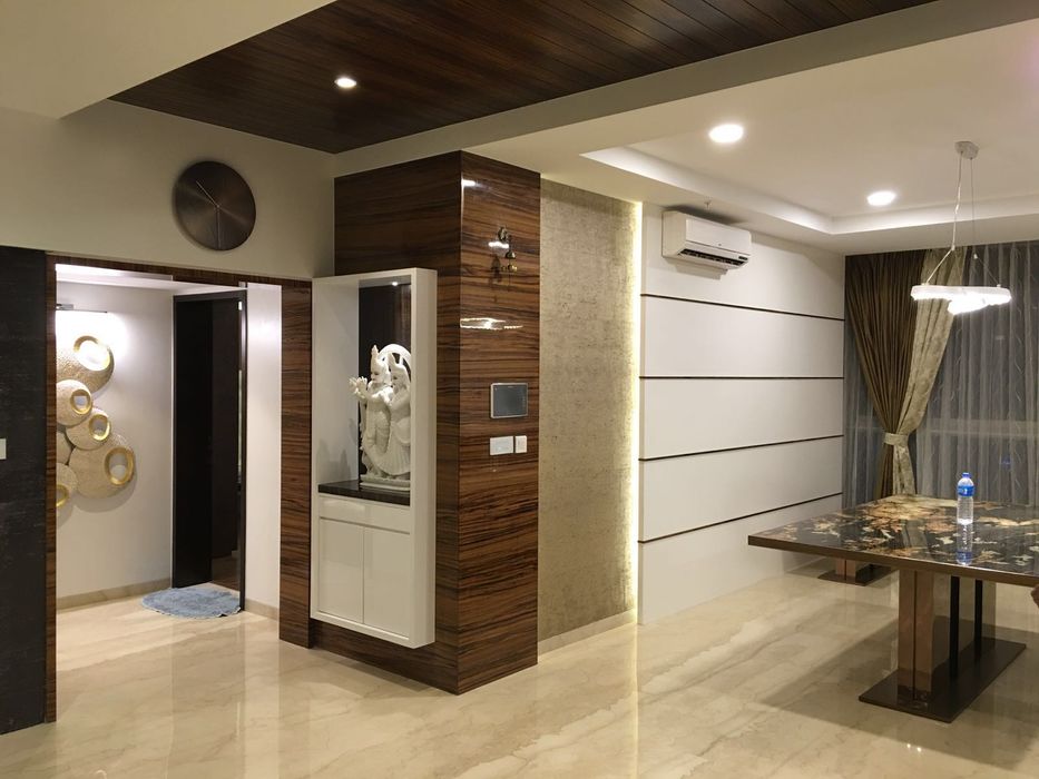 Pooja niche studio stimulus modern corridor, hallway & stairs | homify