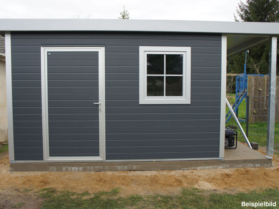 Goiso hochwertiges gartenhaus isoliert 4,00 x 3,00 m trapezblech