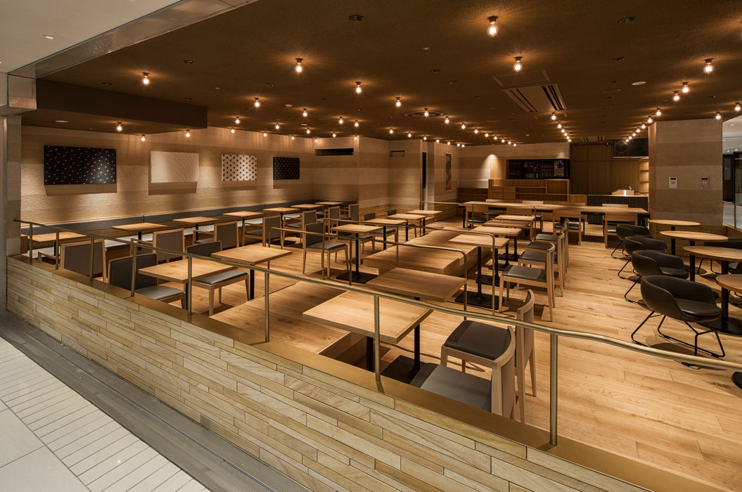 Nana S Green Tea 柏高島屋ステーションモール店 株式会社kamitopen一級建築士事務所 モダンなレストラン 木 木目調 Homify Nana S Green Tea 柏高島屋ステーションモール店 株式会社kamitopen一級建築士事務所 モダンなレストラン 木 木目調 Homify
