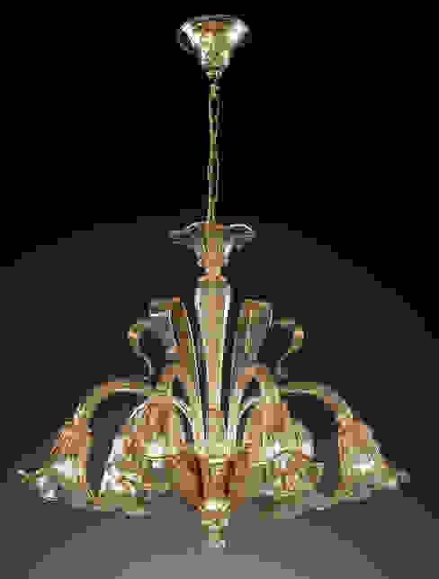 Lampadario in cristallo ambrato Vetrilamp Vetrilamp ArteAltri oggetti d'arte