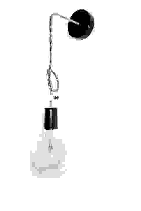 Nowoczesny kinkiet z przewodem a'la żelazko (czarno-biały) imindesign IMIN Korytarz, hol i schodyOświetlenie