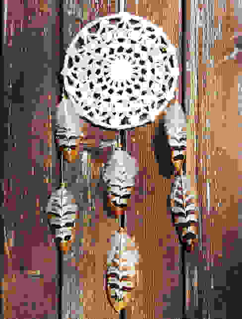 Attrape-rêves amérindien, napperon crochet, plumes de faisan, style bohème-chic, SARAYANA SARAYANA HouseholdAccessories & decoration Feathers Beige