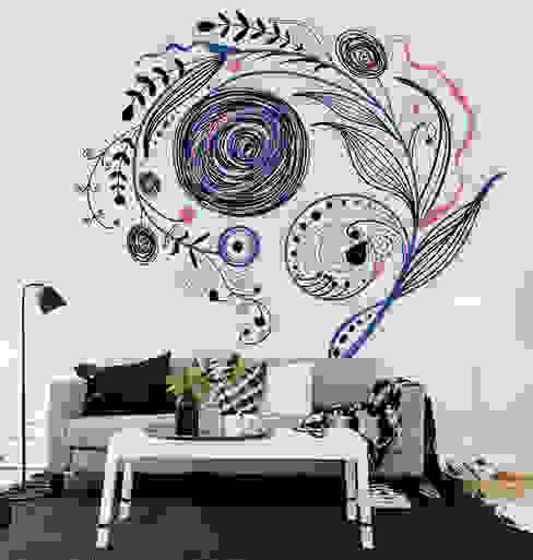 Floral Abstract Modern living room by Pixers Modern