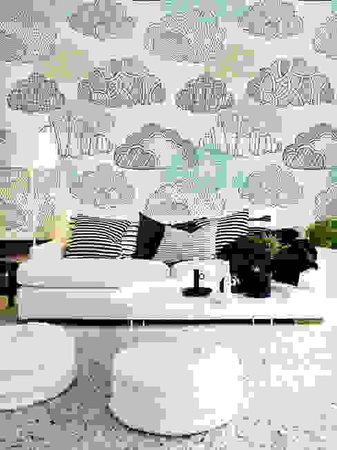 Clouds Pixers Гостиная в стиле минимализм Фиолетовый / Лиловый wallpaper,wall mural,clouds,sketch,doodle,graphic