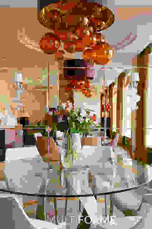 Absolute and Planet for dining room for DZM Design MULTIFORME® lighting Столовая комнатаОсвещение Стекло Янтарный / Золотой