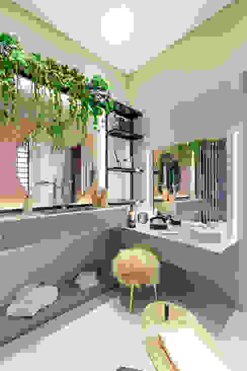 Banheiro das irmãs influenciadoras - Mostra Morar Mais POA Bibiana Menegaz - Arquitetura de Atmosfera Banheiros modernos