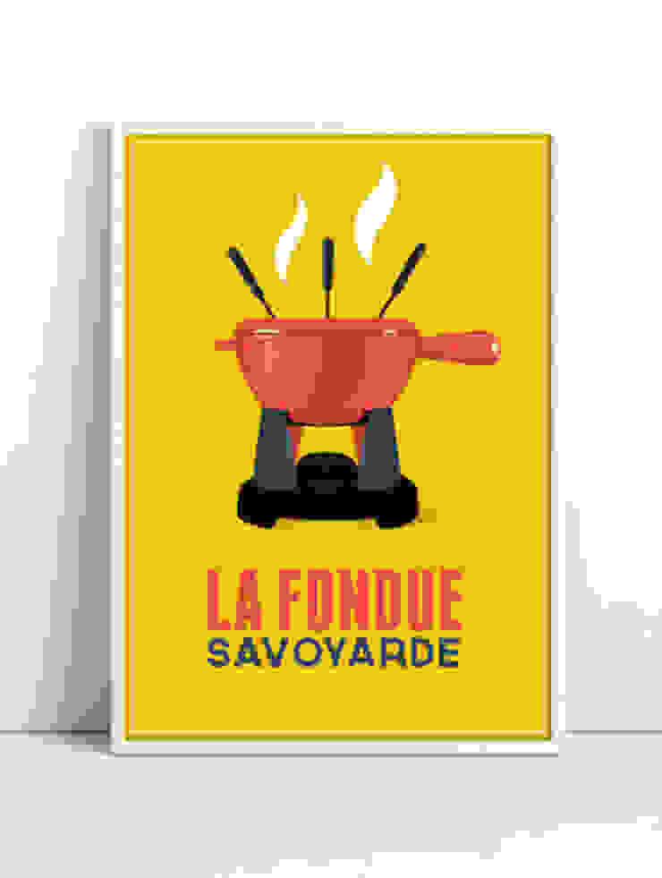 Affiche La fondue (jaune) CosyNEVE Couloir, entrée, escaliers originaux Accessoires & décorations