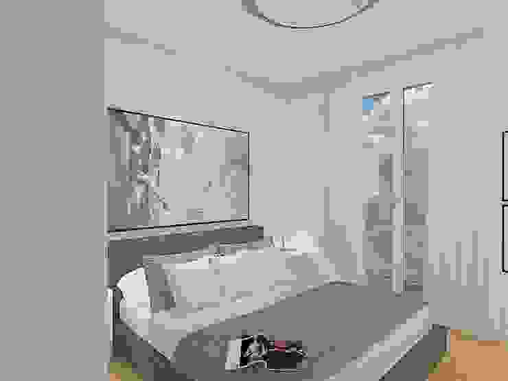 Entwurf und Visualisierung Schlafraum Penthouse Wohnung Düsseldorf_Pempelfort Topali Innenarchitektur