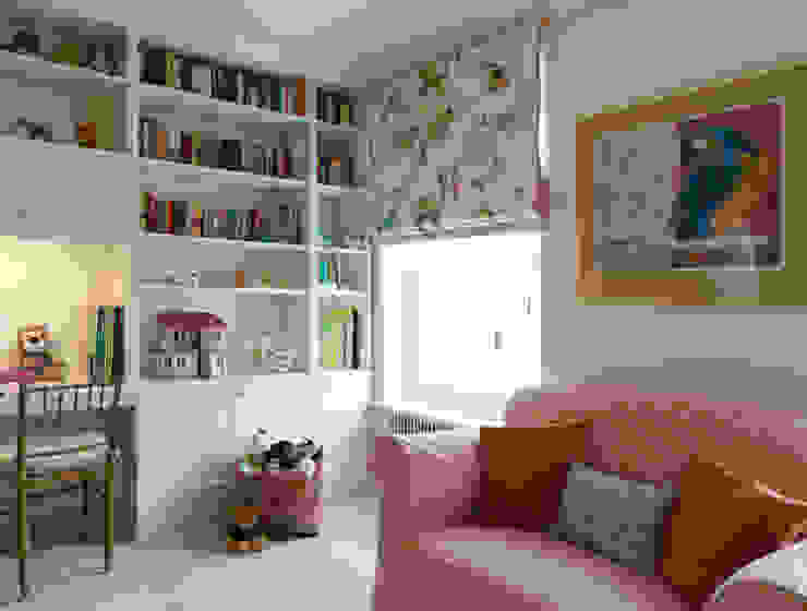 Belgravia - Section of a Childs' Bedroom with shelving unit and cupboards. Meltons Classic style bedroom