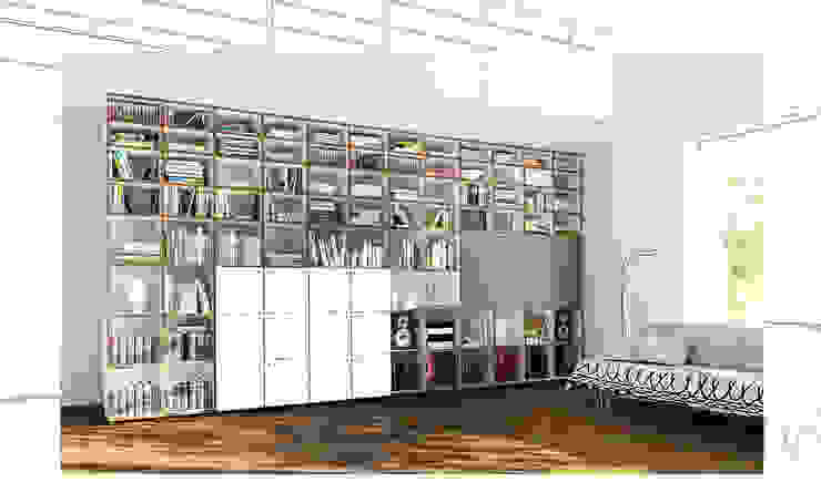 Bücherregal mit Türen homify Moderne Wohnzimmer