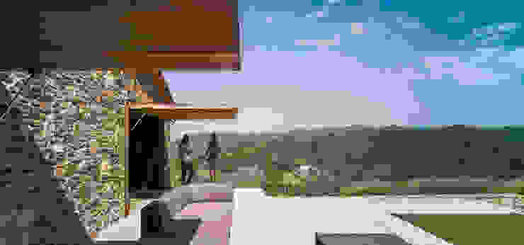 Villa CP ZEST Architecture Balcones y terrazas rústicos