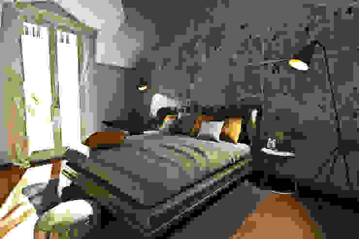 Modellazione di interni Soggiorno camera da letto Studio di Architettura Tundo Camera da letto moderna