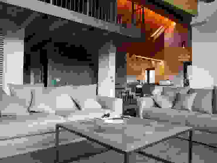chalet in Chamois, Aosta Valley, Alps enrico girardi architetto Living room