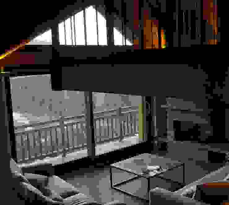 chalet in Chamois, Aosta Valley, Alps enrico girardi architetto Living room
