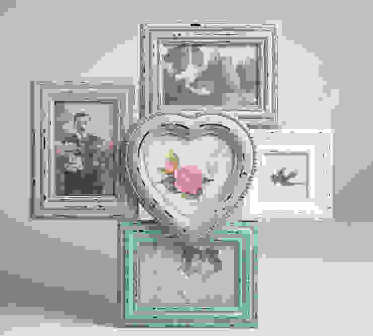 Antic Shabby Chic Wooden Multi Photo Frame in Pastel Colours - Distressed Look Vintagist.com Skandinavische Wände & Böden Bilder und Rahmen