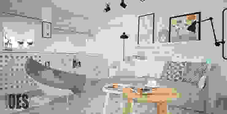 Projekt aranżacji wnętrz domu pod Krakowem 1, OES architekci OES architekci Skandinavische Wohnzimmer