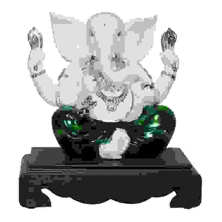 Modern Art Ganesha Idol with Wooden Tray, Antique Style Ganpati Ganesha