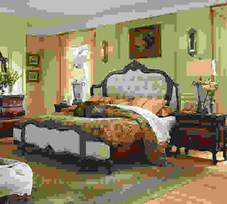 Lavelle King Wing Mansion Bed Brown ALARUS INTERIORS Classic style bedroom Beds & headboards