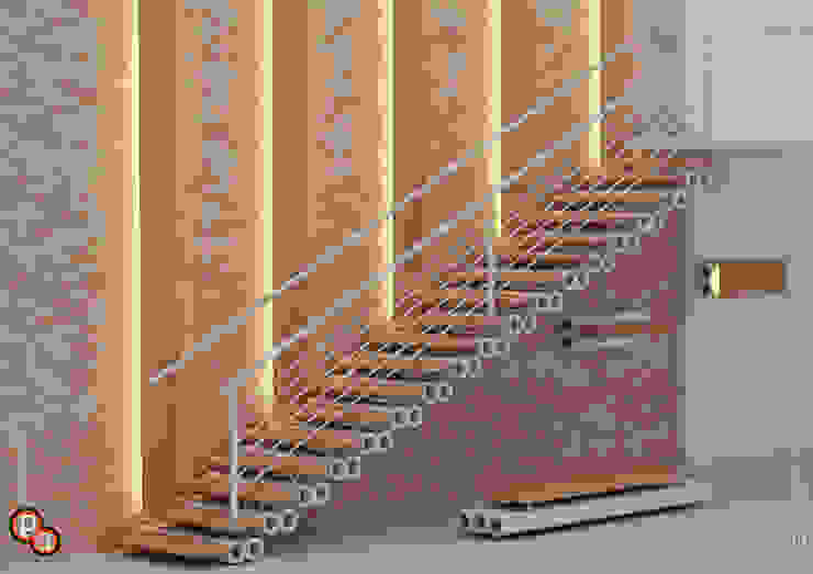 Staircase Design -Pipes Preetham Interior Designer Modern corridor, hallway & stairs