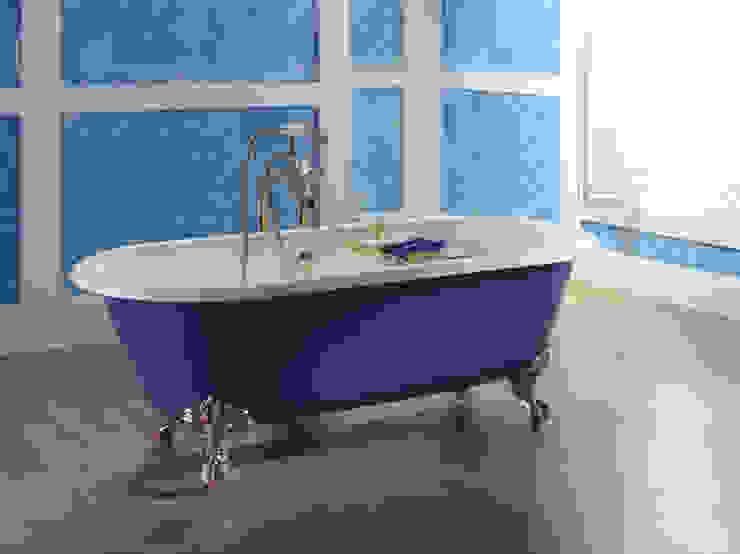 vasca in ghisa Vintage, bleu provence bleu provence Klassische Badezimmer Wannen und Duschen