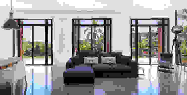 Living | Casa A 08023 Architects Salas de estilo mediterraneo