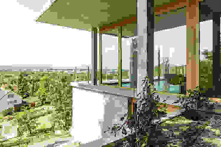 Wohnhaus am Hang, Wyhlen Moderner Garten von GIAN SALIS ARCHITEKT Modern