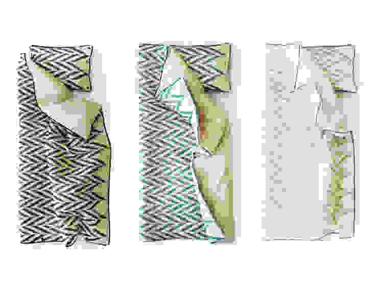 ZIGZAG printed linen bedding by Lovely Home Idea LOVELY HOME IDEA ห้องนอนสิ่งทอ