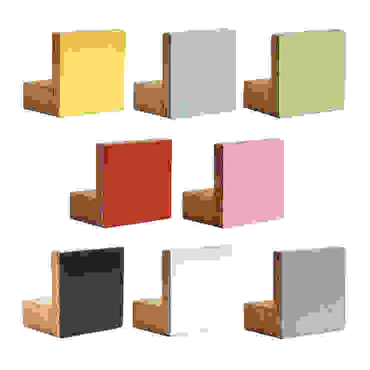 Wooden Wall Hooks Square Design Plain Colours Homify