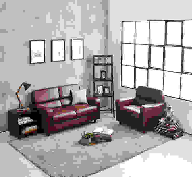 [모던 아메리칸] 체스터 레더 룩 1/2인소파 , CCBRAND CCBRAND Classic style living room Sofas & armchairs