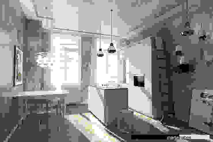 Schnellentwürfe Kochen-Essen-Wohnen, habes-architektur habes-architektur ミニマルデザインの リビング