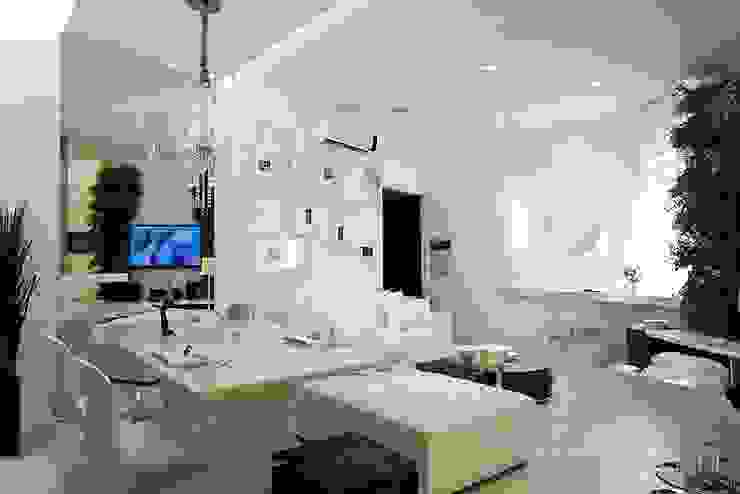 Sala de jantar integrada com estar Salas de estar minimalistas por Espaço do Traço arquitetura Minimalista