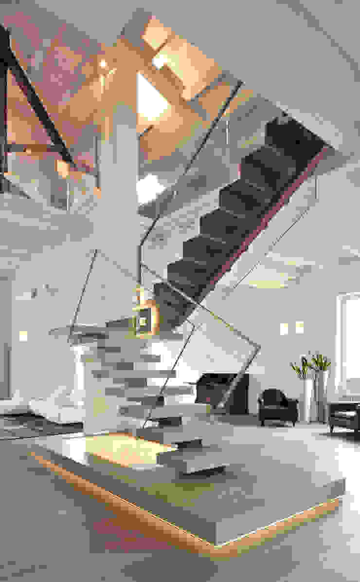 CASA ALBEGA - Ristrutturazione di un appartamento su due livelli, INO PIAZZA studio INO PIAZZA studio درج Stairs