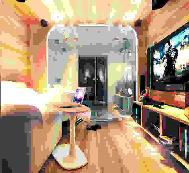 living room with the game box Your royal design Гостиная в стиле минимализм