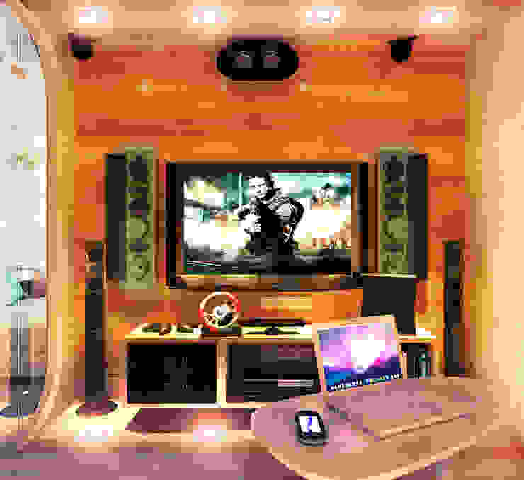 living room with the game box Your royal design Гостиная в стиле минимализм