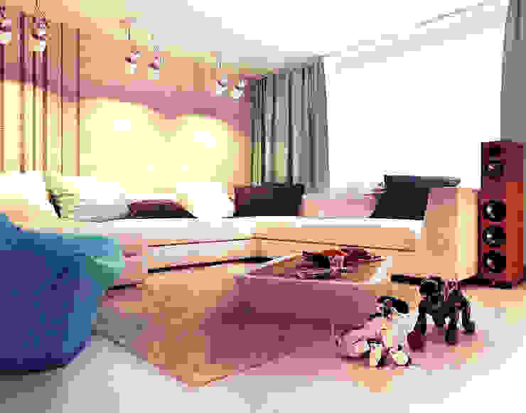 living room with the game box Your royal design Гостиная в стиле минимализм