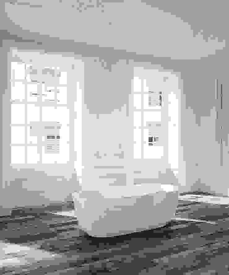 Freistehende Badewanne "MAGGIA" by VALLONE® Vallone GmbH Moderne Badezimmer Eigentum,Fenster,Leuchte,Holz,Schatten,Innenarchitektur,Rechteck,Badewanne,Grau,Stil