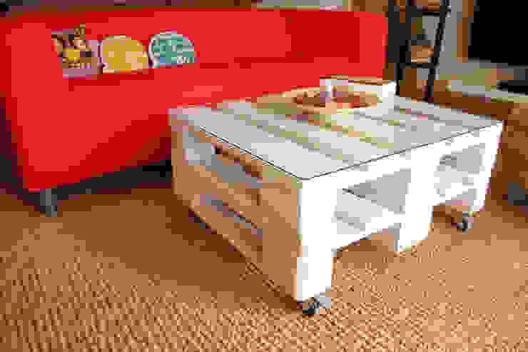 TEIDE mesa palets. 80×68 cm, 2 alturas ECOdECO Mobiliario Casas de estilo rústico Artículos del hogar