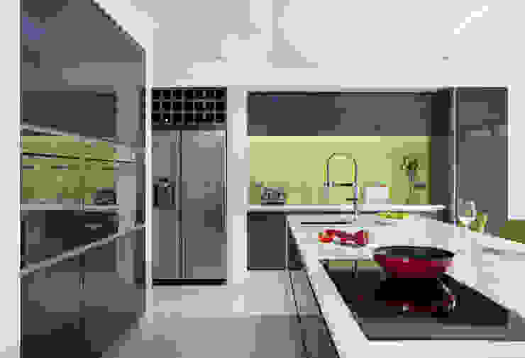 Wild Lime Glass Splashback in Grey Minimalist Kitchen DIYSPLASHBACKS Kitchen